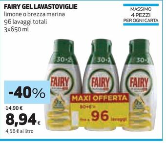 Coop Fairy gel lavastoviglie offerta