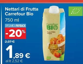 Carrefour Market Nettari di frutta carrefour bio offerta