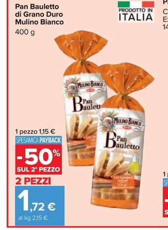 Carrefour Market Pan bauletto di grano duro mulino bianco offerta