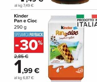 Carrefour Market Kinder pan e cioc offerta