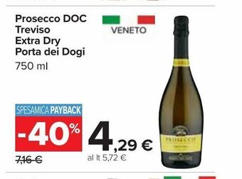 Carrefour Market Prosecco doc treviso extra dry porta dei dogi offerta