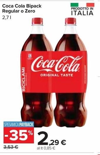 Carrefour Market Coca-cola bipack regular o zero offerta