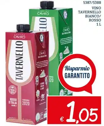 Zona Tavernello Vino Bianco/Rosso 1 l offerta