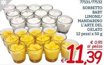 Sorbetto baby limone/mandarino l'arte del gelato 12 pezzi x 50 g