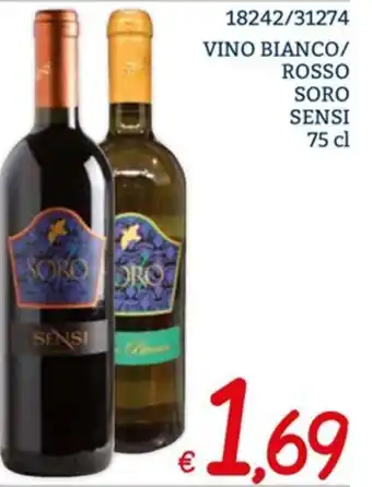 Zona Vino Bianco/Rosso Soro Sensi 75 cl offerta