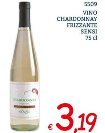 Zona Vino Chardonnay Frizzante sensi 75 cl offerta