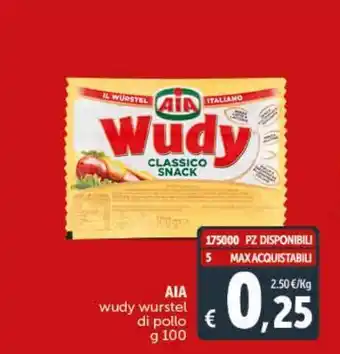 Deco Supermercati Aia wudy wurstel di pollo offerta