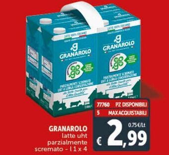 Deco Supermercati Granarolo latte uht parzialmente scremato offerta