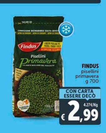 Deco Supermercati Findus pisellini primavera offerta