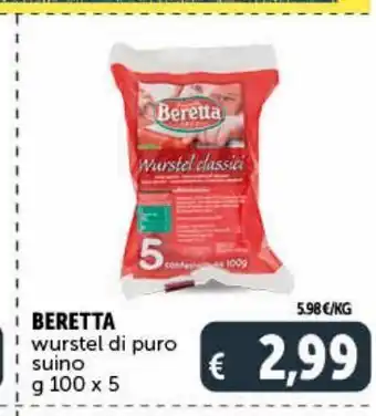 Deco Supermercati Beretta wurstel di puro suino offerta