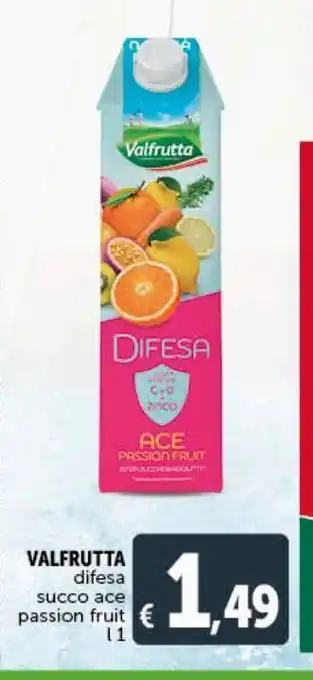 Deco Supermercati Valfrutta difesa succo ace passion fruit offerta