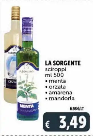 Deco Supermercati La sorgente scircoppi, menta, orzata, amarena, mandorla offerta