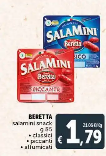 Deco Supermercati Beretta salamini snack, classici, piccanti, affumicati offerta
