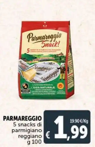 Deco Supermercati Parmareggio 5 snacks di parmigiano reggiano offerta