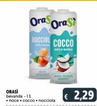 Orasi bevanda, noce, cocco, nocciola