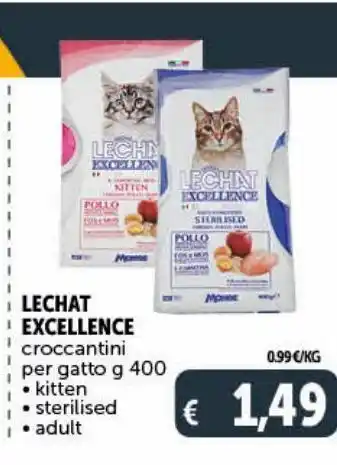 Deco Supermercati Lechat excellence croccantini per gatto, kitten, sterilised, adult offerta