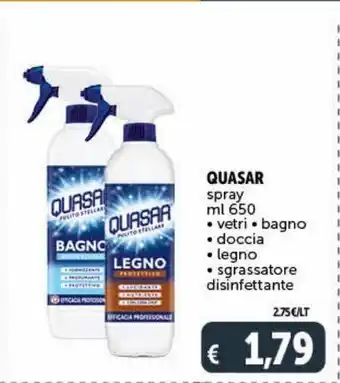 Deco Supermercati Quasar spray, vetri, bagno, doccia, legno, sgrassatore disinfettante offerta