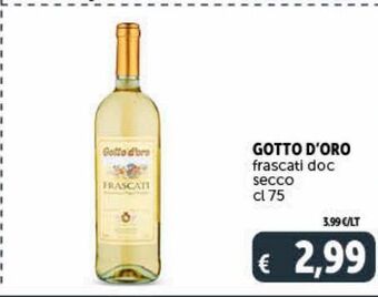 Deco Supermercati Gotto d'oro frascati doc secco cl 75 offerta