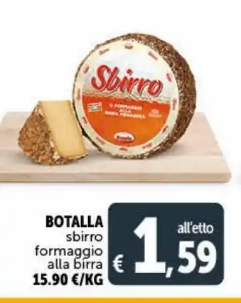 Sbirro formaggio alla birra botalla