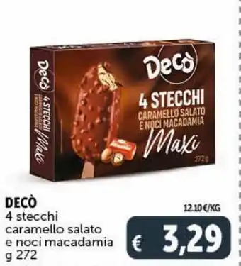 Deco Maxistore 4 stecchi caramello salato e noci macadamia deco offerta