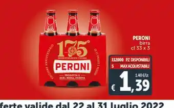 Deco Superstore Peroni birra cl 33 x 3 offerta