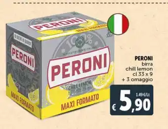 Deco Superstore Peroni birra chill lemon cl 33 x 9 + 3 omaggio offerta