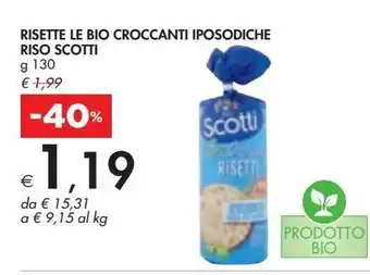 Bennet Risette le bio croccanti iposodiche riso scotti offerta