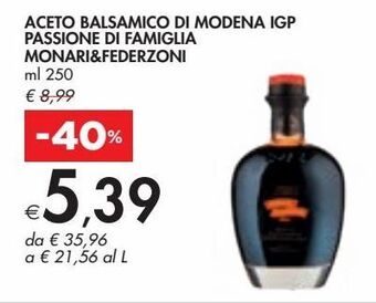 Aceto balsamico di modena igp monari federzoni