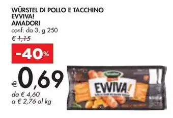 Bennet Würstel di pollo e tacchino amadori offerta