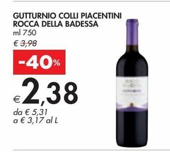 Bennet Gutturnio colli piacentini rocca della badessa offerta