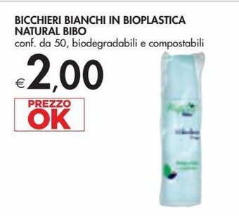 Bennet Bicchieri bianchi in bioplastica natural bibo offerta