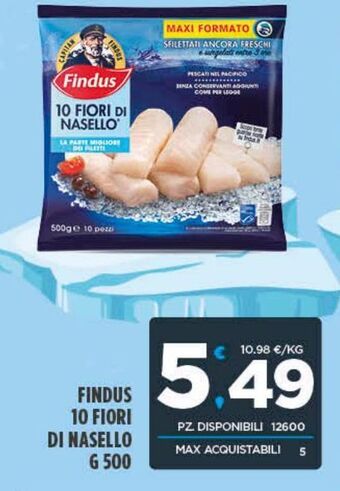 Deco Superfreddo Findus 10 fiori di nasello g 500 offerta