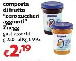 Pam Zuegg Frutti Di Bosco Zero Zuccheri Aggiunti 220 G(ml) offerta