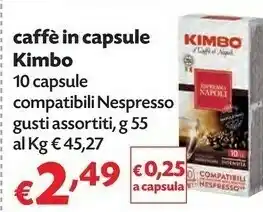 Pam Kimbo Caffe In Capsule Compatibili Nespresso offerta
