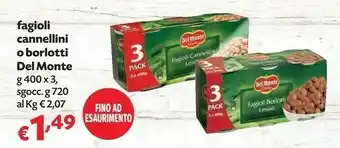 Pam Del monte Fagioli Cannellini O Borlotti offerta