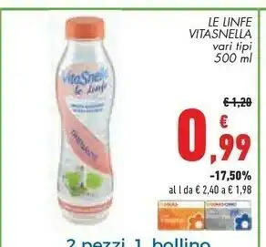 Conad Vitasnella Acqua Le Linfe 500 Ml offerta