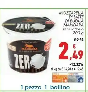 Conad Mandara Mozzarella Di Latte Di Bufala Zero Lattosio 200 G(ml) offerta