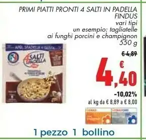 Conad Findus Tagliatelle Ai Funghi Porcini E Champignon 4 Salti In Padella offerta