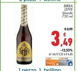 Conad Leffe Birra Blond 750 G(ml) offerta