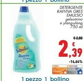 Conad Emulsio Detergente Ravviva Gres Gelsomino E Ylang-ylang offerta