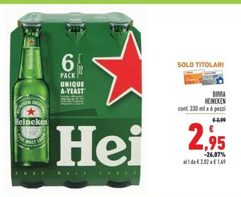 Conad Heineken Heineken - Birra Heineken 330 g(ml) offerta