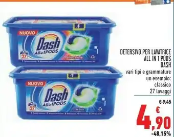 Conad Dash Detersivo Per Lavatrice All In 1 Pods Classico 27 Lavaggi offerta