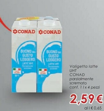 Conad Latte parzialmente scremato offerta