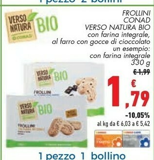 Conad Natura bio Frollini offerta