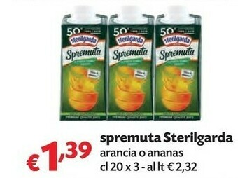 Pam Sterilgarda Spremuta Di Arance Bionde Fresche Non Da Concentrato 600 G(ml) offerta