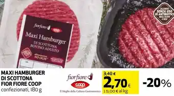 Coop Coop Fior Fiore Maxi Hamburger di Scottona 180 g offerta