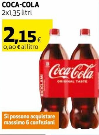 Coop Coca-Cola 2x1,35 litri offerta