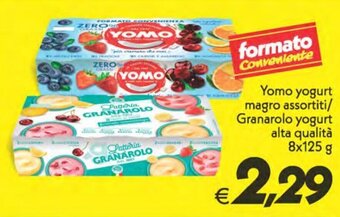 Iper Super Conveniente Yomo yogurt magro assortiti/Granarolo yogurt alta qualità 8x125 g offerta