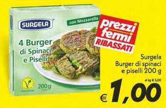 Iper Super Conveniente Surgela Burger di spinaci e piselli 200 g offerta