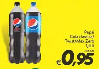 Iper Super Conveniente Pepsi Cola classica/Twist/Max Zero 1,5 lt offerta